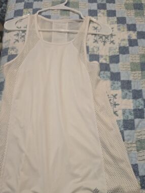 Breathable White Mesh Racerback Tank Top